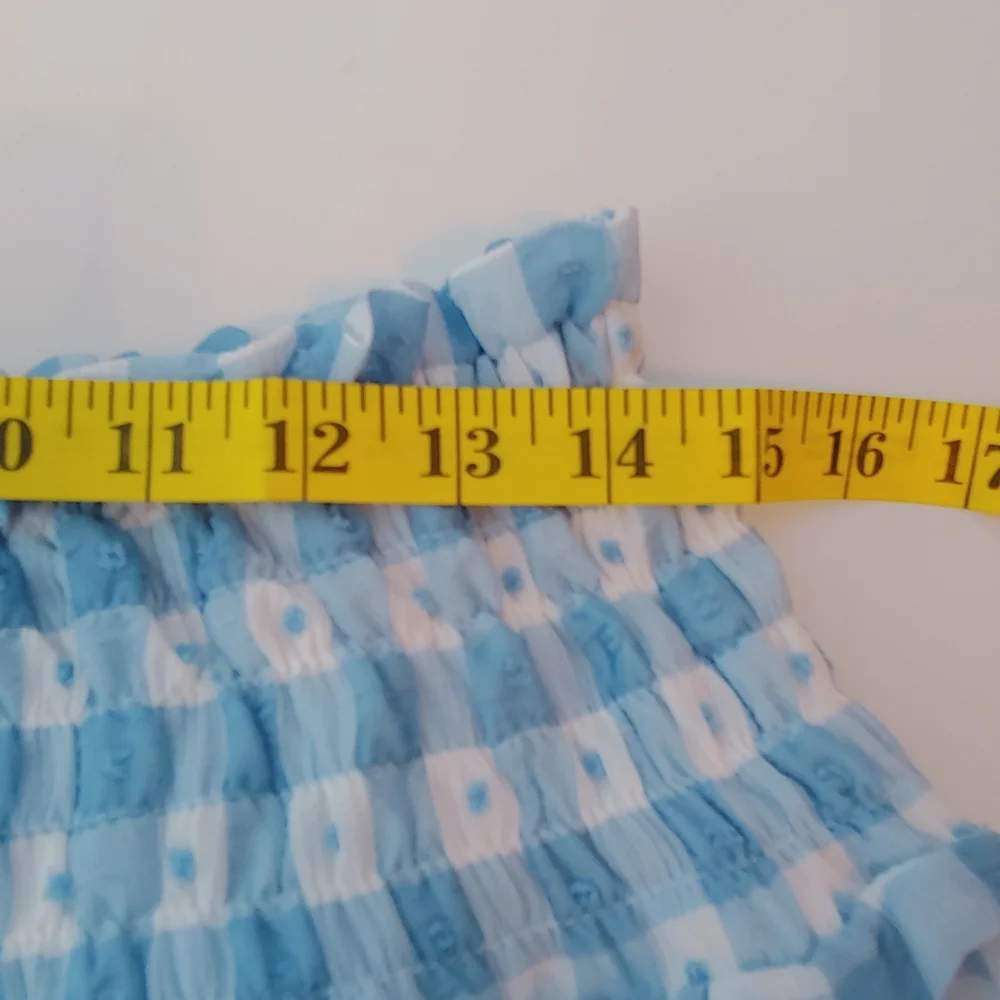 TOPSHOP Gingham Smocked Tiered Midi Skirt SZ 8‎